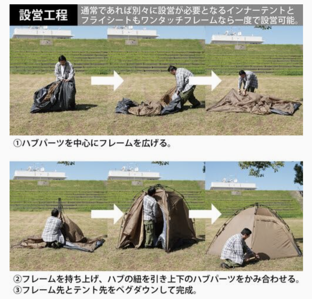 ⑦【レンタル】ダブルウォール ドームテント【成人4人用】